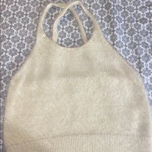 White/creme fuzzy top